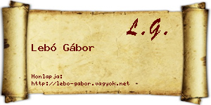 Lebó Gábor névjegykártya